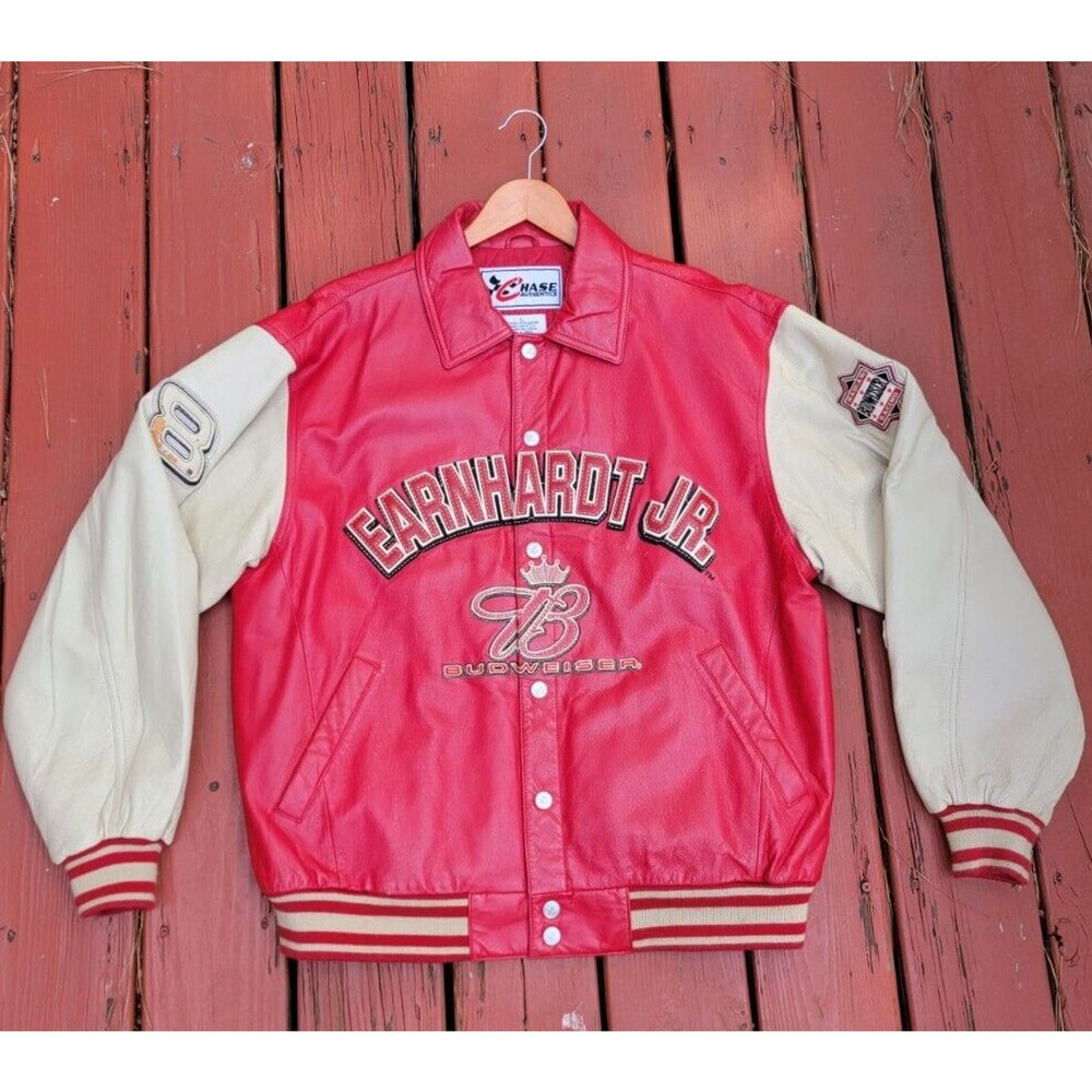 Vintage Dale Earnhardt Jr Leather Racing Jacket Chase Authentics L